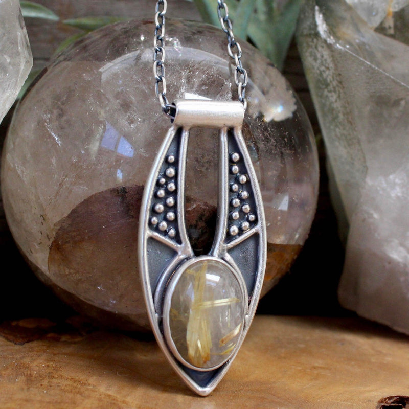 Ara Pendant With Rutilated Quartz - Paxton Gate