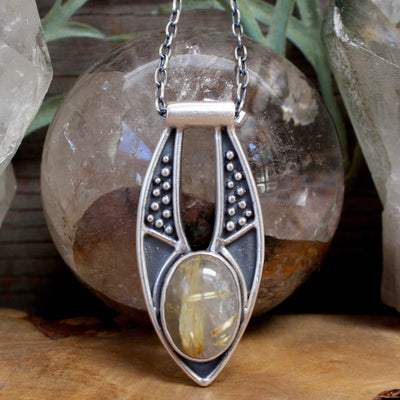 Ara Pendant With Rutilated Quartz - Paxton Gate