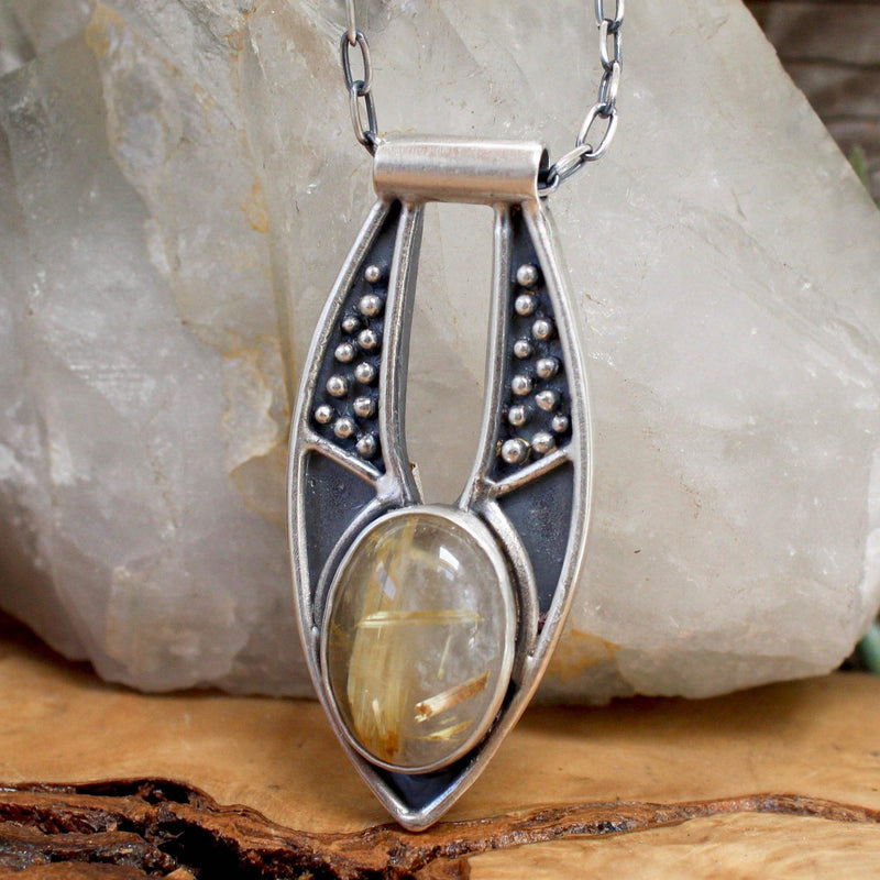 Ara Pendant With Rutilated Quartz - Paxton Gate