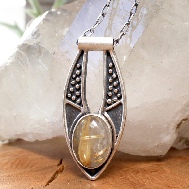 Ara Pendant With Rutilated Quartz - Paxton Gate