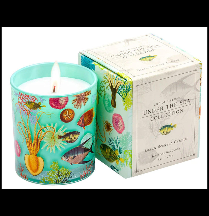 Art Of Nature: Under The Sea Glass Candle-Candles-Simon & Schuster-PaxtonGate