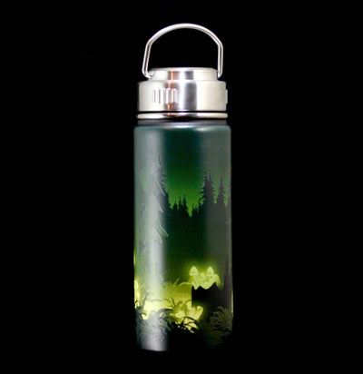 Bioluminescent Mushrooms Steel Bottle-Drinkware-Cognitive Surplus-PaxtonGate