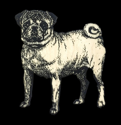 Birch Wood Pug Magnet - Paxton Gate