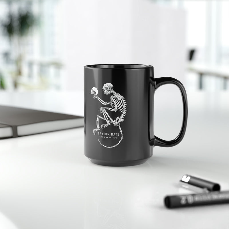 Black Skeletal Monkey Mug by Zoe Keller-Mug-Printify-PaxtonGate