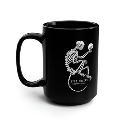 Black Skeletal Monkey Mug by Zoe Keller-Mug-Printify-PaxtonGate