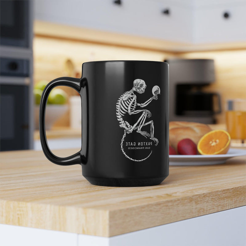 Black Skeletal Monkey Mug by Zoe Keller-Mug-Printify-PaxtonGate