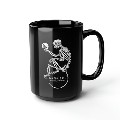 Black Skeletal Monkey Mug by Zoe Keller-Mug-Printify-PaxtonGate