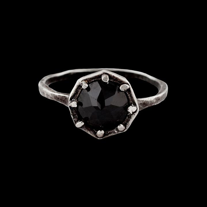 Black Spinel Octagon Ring - Paxton Gate