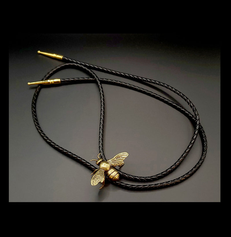 Brass Honey Bee Bolo Tie-Accessories-Big Bad Beetle Bolos-PaxtonGate