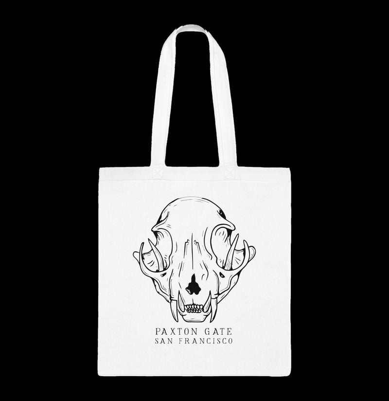 Cotton Bobcat Skull Tote-Bags-Printify-PaxtonGate