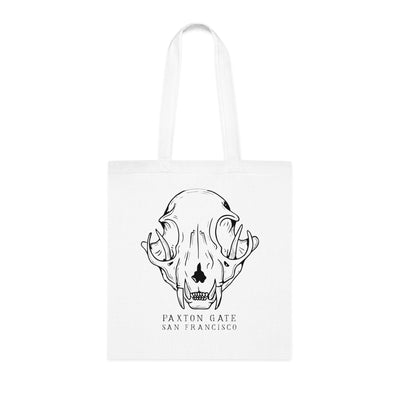 Cotton Bobcat Skull Tote-Bags-Printify-PaxtonGate