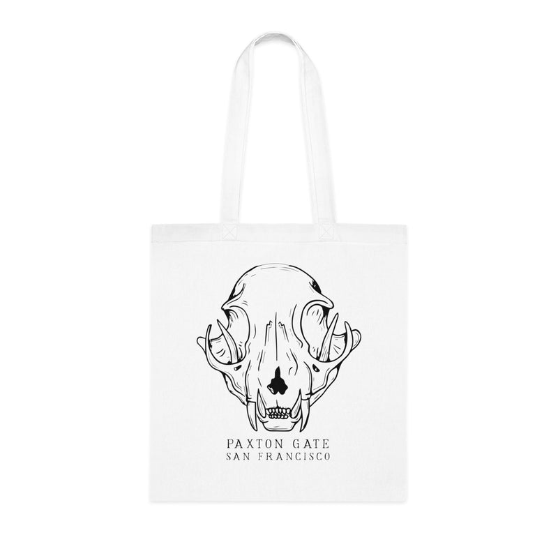 Cotton Bobcat Skull Tote-Bags-Printify-PaxtonGate