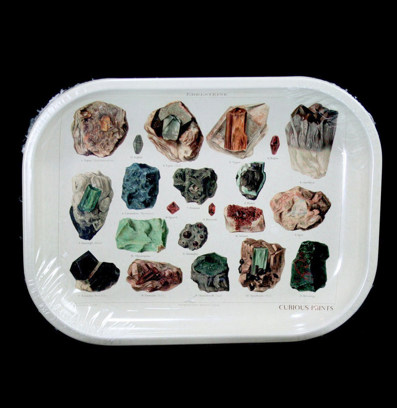 Crystals and Minerals Print Metal Tray-Decor-Curious Prints-PaxtonGate