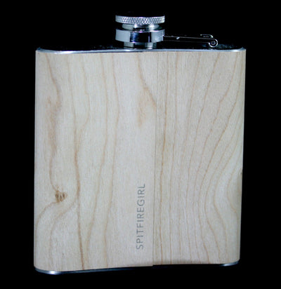 Desert Cow Skull Wood Flask-Drinkware-Spitfire Girl-PaxtonGate