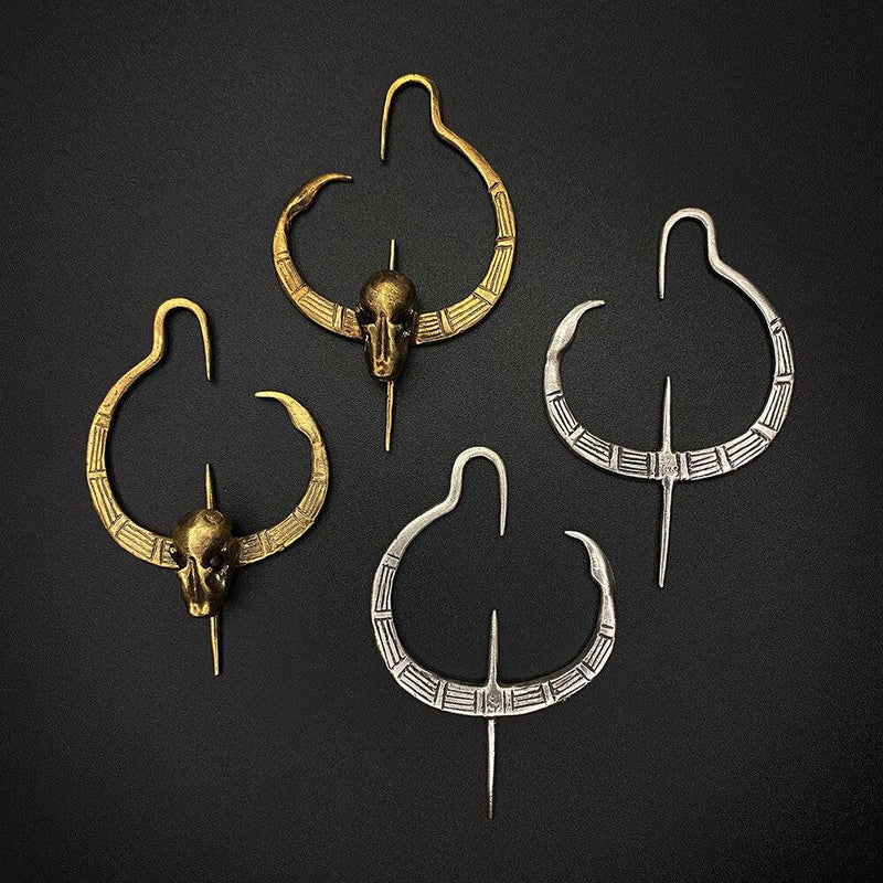 Gauged Crescent Bat Hooped Earrings - Paxton Gate