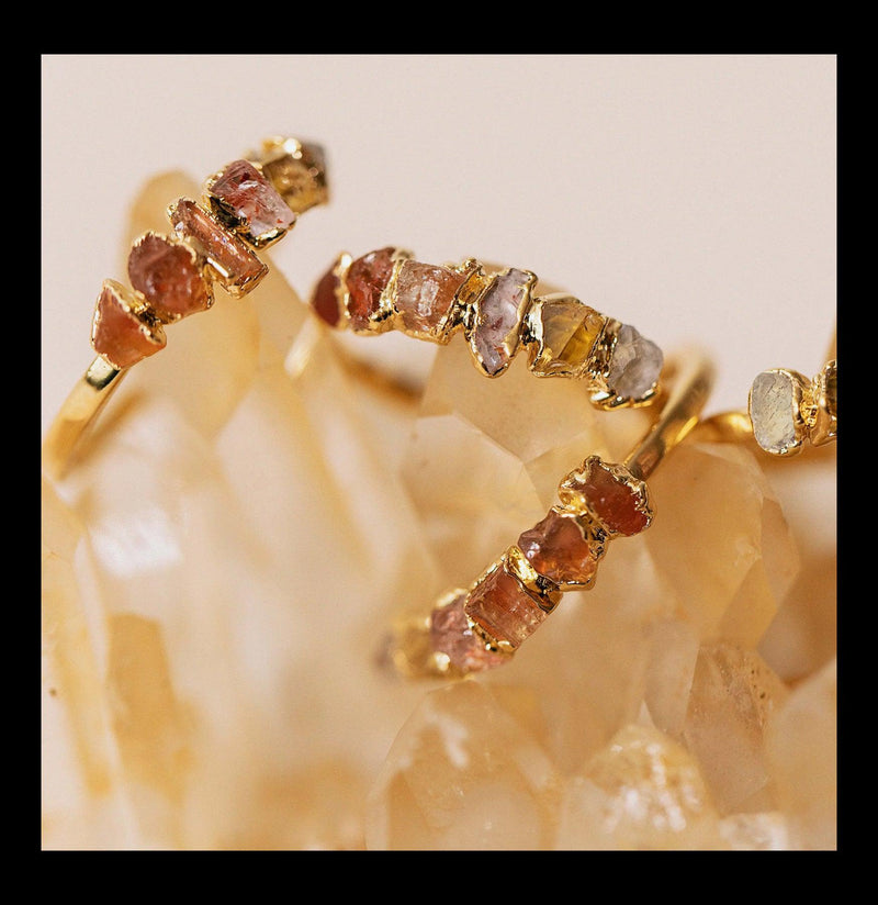 Orange Ombre Birthstone Rainbow Crystal Ring - Paxton Gate