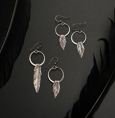 Isis Feather Sterling Silver Earrings-Earrings-Miyu Decay-PaxtonGate