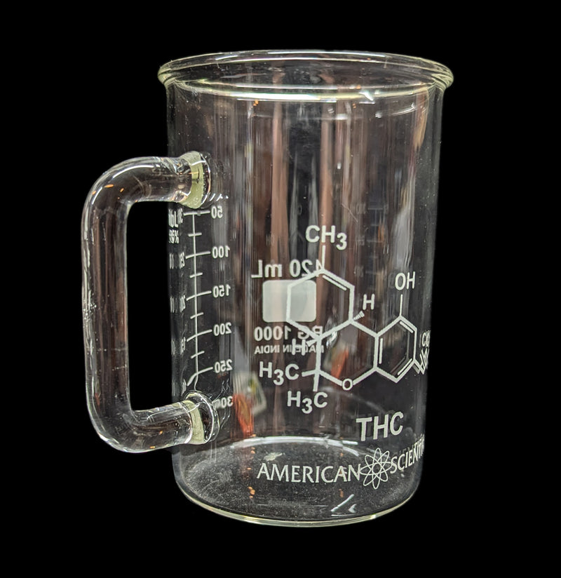 THC chemical structure Beaker Mug-Mug-American Scientific-PaxtonGate