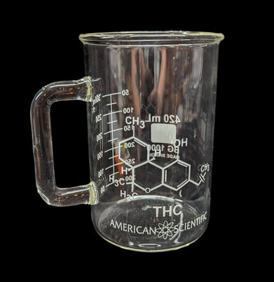 THC chemical structure Beaker Mug-Mug-American Scientific-PaxtonGate