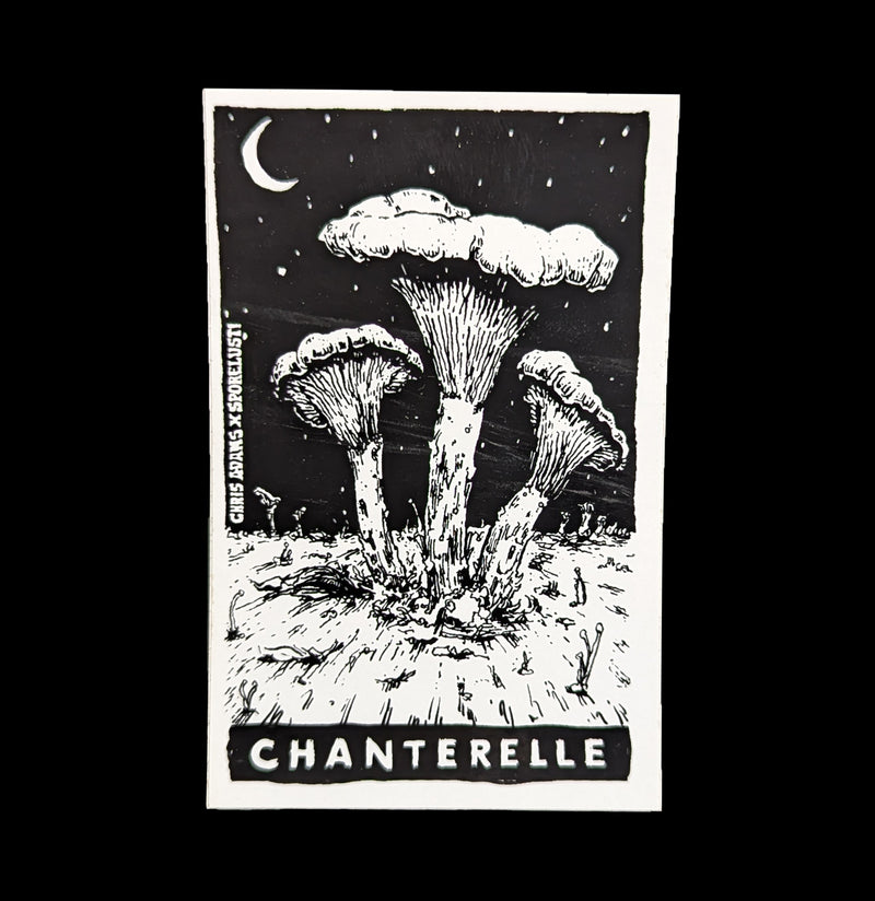 Sporelust Chanterelle Mushroom Sticker-Stickers-Corvidopolis-PaxtonGate