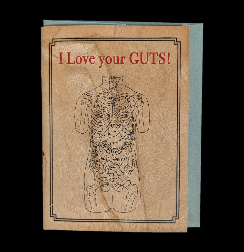 Anatomy Guts Folding Wood Postcard-Cards-Spitfire Girl-PaxtonGate