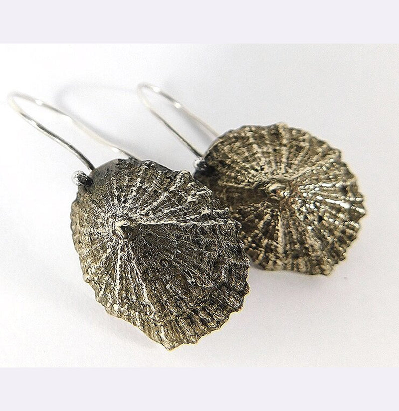 Limpet Shell Bronze Earrings-Earrings-Scavenger Gallery-PaxtonGate