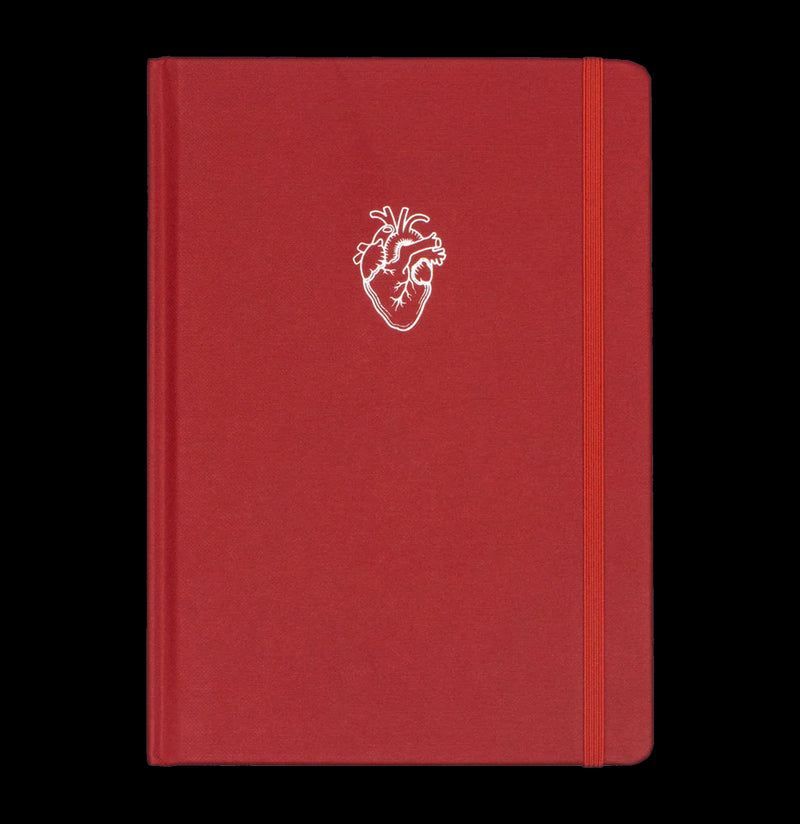 A5 Hardcover Notebook: Heart Crimson Red Dotted Line-Notebooks-Cognitive Surplus-PaxtonGate