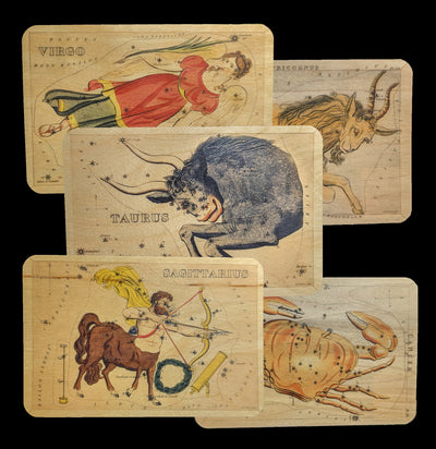 Astrology Wooden Postcard-Cards-Spitfire Girl-PaxtonGate