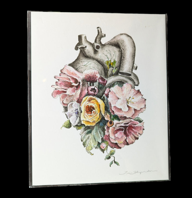 Floral Heart Flower Anatomy Art Print-Prints-Trisha Thompson Adams-PaxtonGate