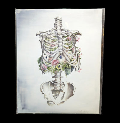 Floral Skeleton Flower Anatomy Art Print-Prints-Trisha Thompson Adams-PaxtonGate