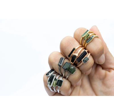 Plated Green Tourmaline Ring - Paxton Gate