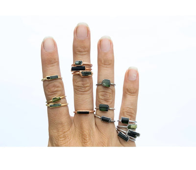 Plated Green Tourmaline Ring - Paxton Gate