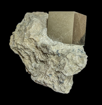 Pyrite Cube in Matrix-Minerals-Piritas de Navajun-PaxtonGate