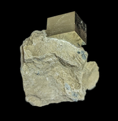 Pyrite Cube in Matrix-Minerals-Piritas de Navajun-PaxtonGate