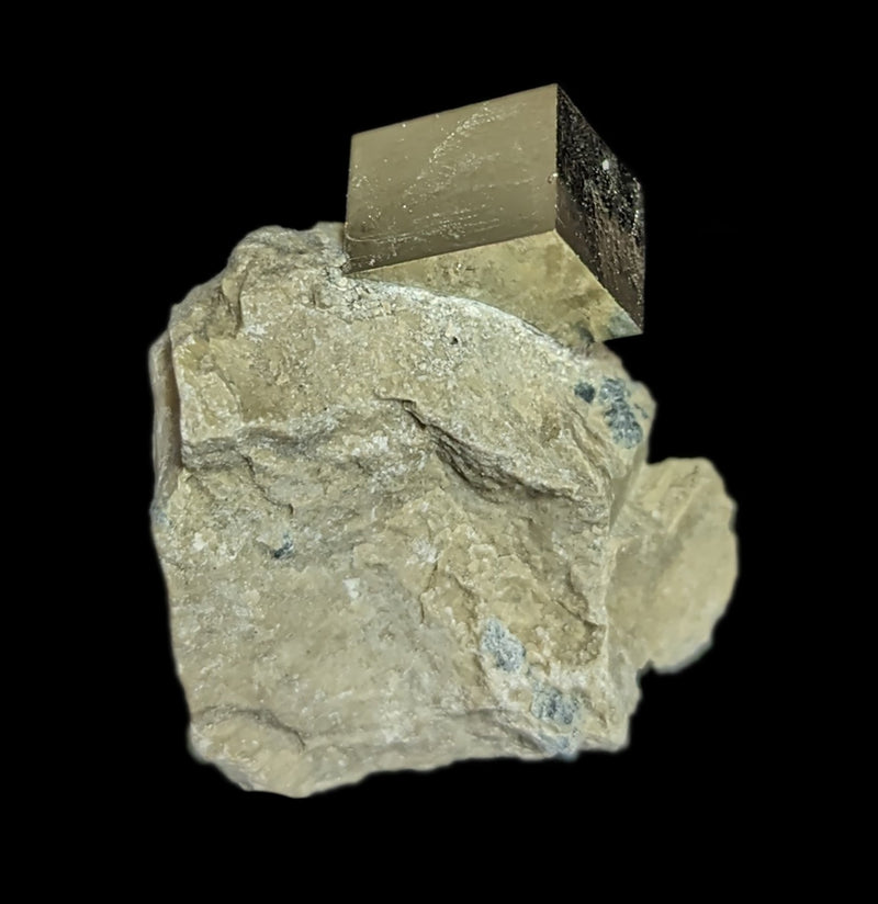 Pyrite Cube in Matrix-Minerals-Piritas de Navajun-PaxtonGate