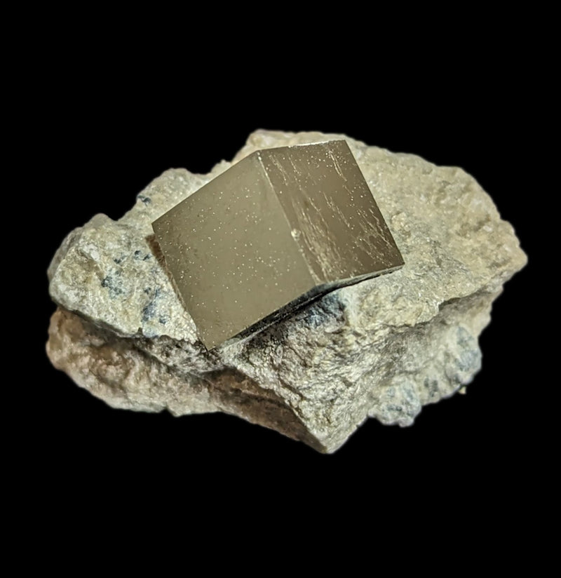 Pyrite Cube in Matrix-Minerals-Piritas de Navajun-PaxtonGate