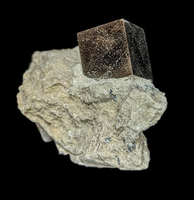 Pyrite Cube in Matrix-Minerals-Piritas de Navajun-PaxtonGate