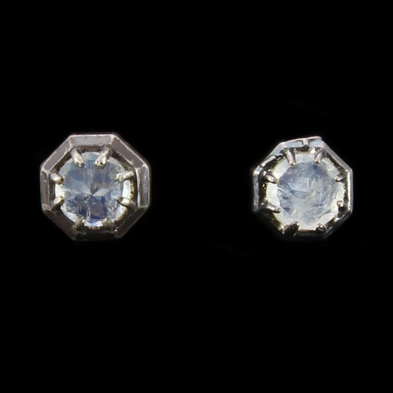 Rainbow Moonstone Octagon Studs - Paxton Gate