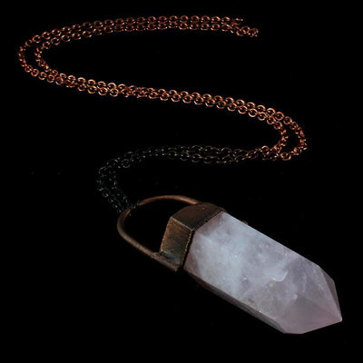 Large Rose Quartz Necklace - Paxton Gate