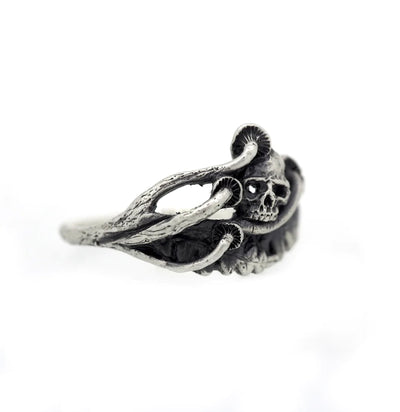 Skull In The Forest Sterling Silver Ring - Paxton Gate