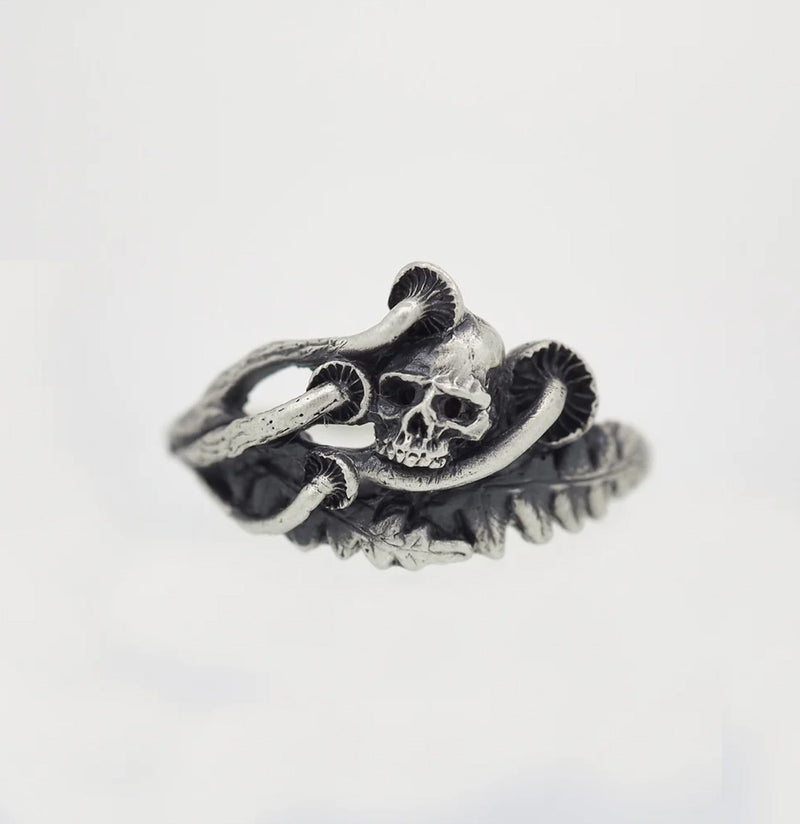 Skull In The Forest Sterling Silver Ring - Paxton Gate