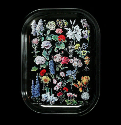 Small Metal Black Fleurs Ritual Tray-Decor-Curious Prints-PaxtonGate