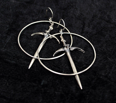 Sorcerer sword Hoop Earrings - Paxton Gate