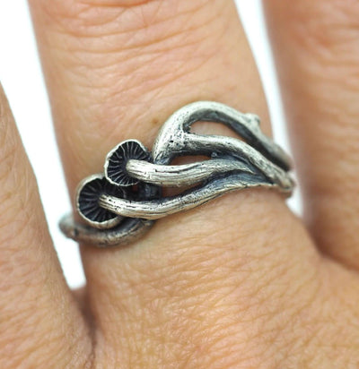 Sterling Silver Mushroom Wave Ring-Rings-THEETH-PaxtonGate