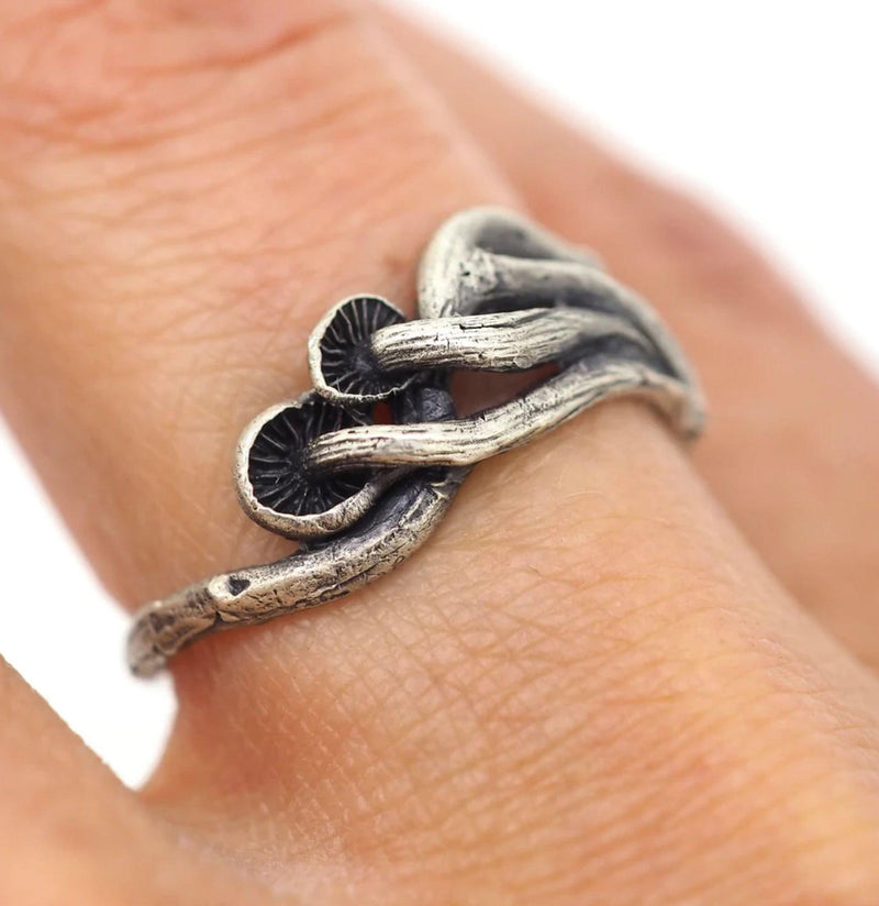 Sterling Silver Mushroom Wave Ring-Rings-THEETH-PaxtonGate