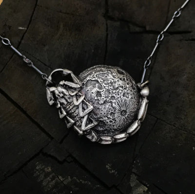 Sterling Silver Scorpion Moon Necklace - Paxton Gate