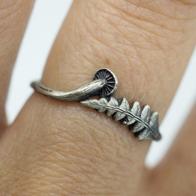 Tiny Fern and Mushroom Ring-Rings-THEETH-PaxtonGate