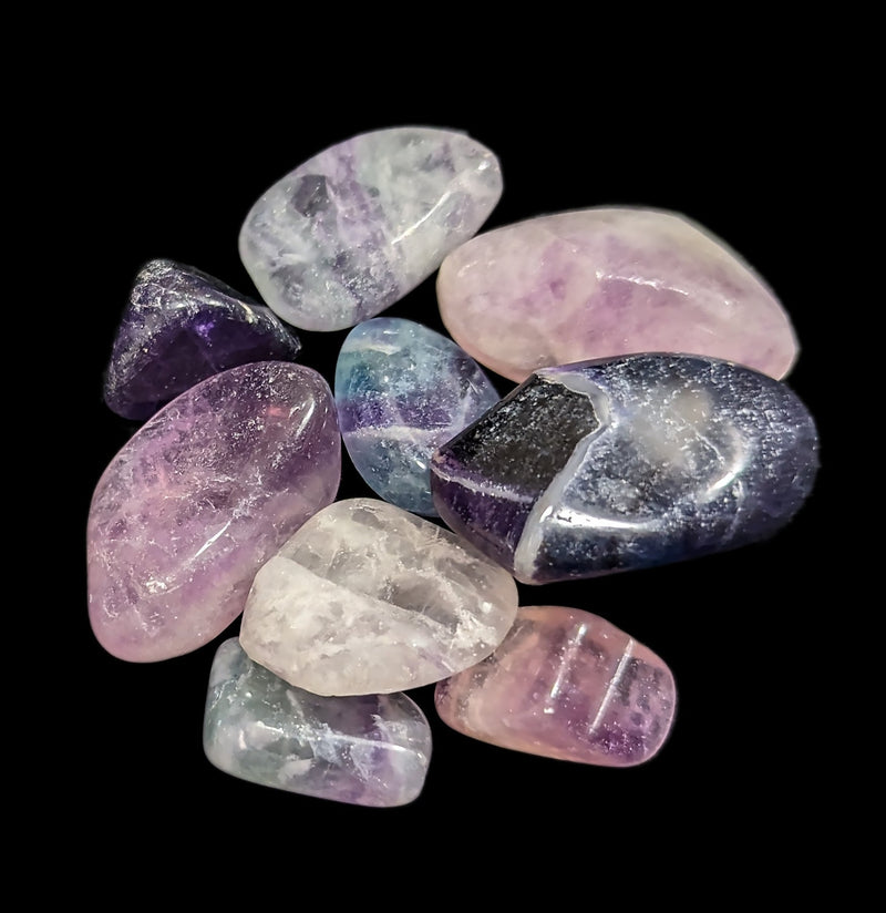 Tumbled Rainbow Fluorite Stone-Minerals-Quasar Gems-PaxtonGate