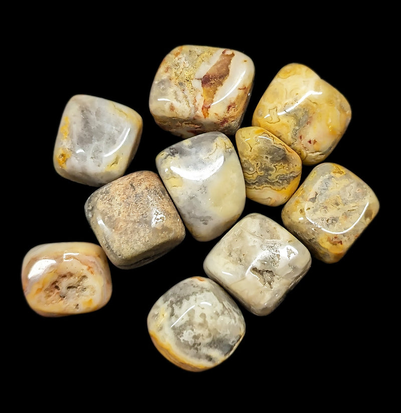 Tumbled Yellow Crazy Lace Agate-Minerals-Quasar Gems-PaxtonGate