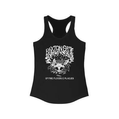 Women's "Of floods, fires & plagues" Racerback Tank by Megan Lees-Tank Top-Printify-PaxtonGate